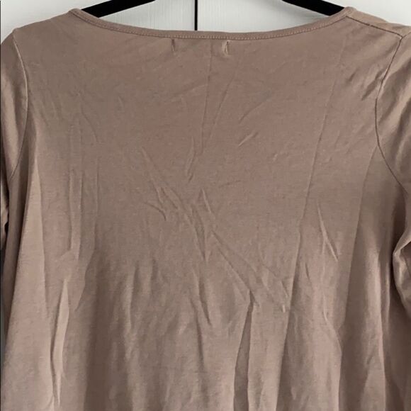 Michael Stars Tan Deep Scoop Neck L/S Tie Top - Picture 7 of 7